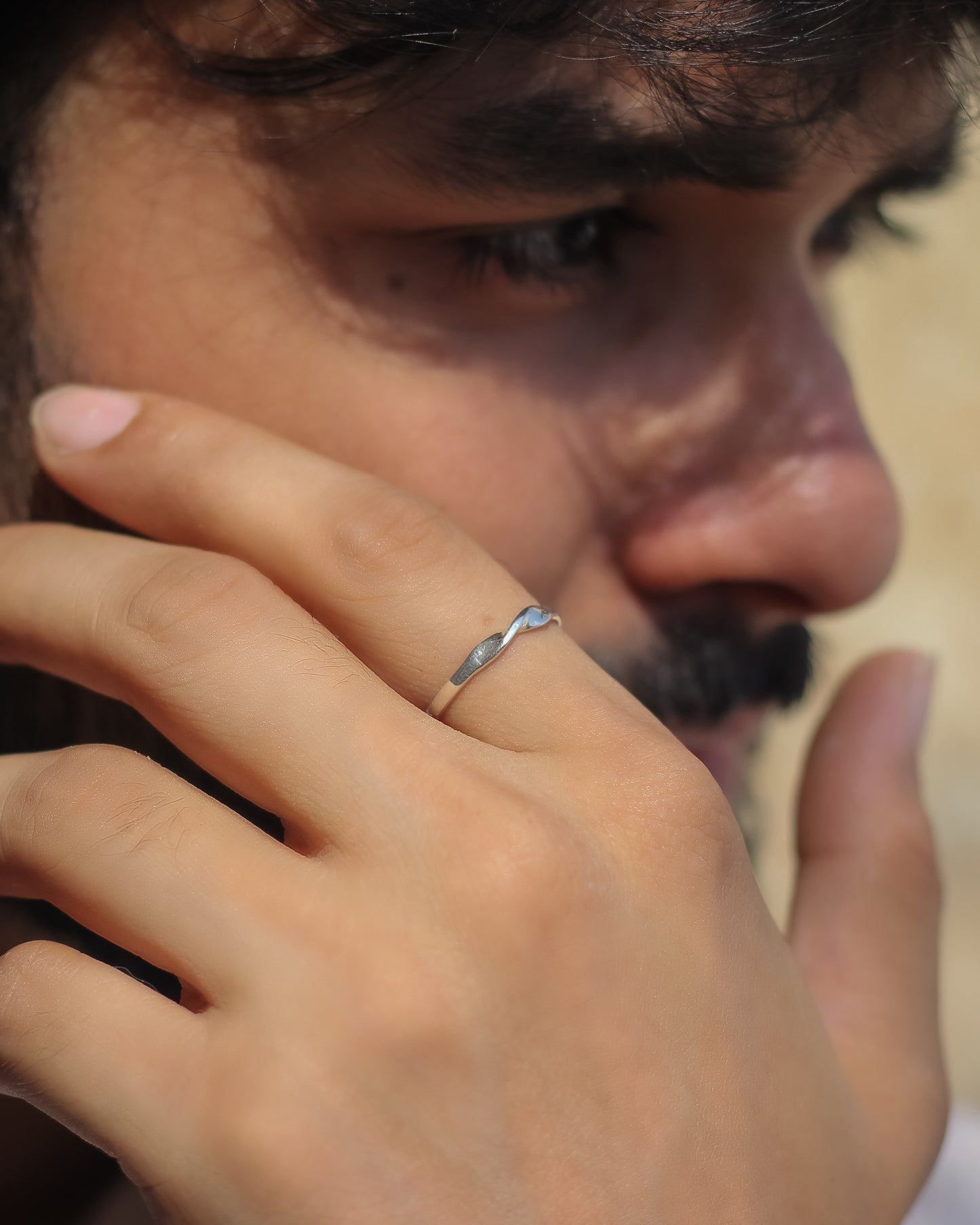 Organic Band Silver Ring