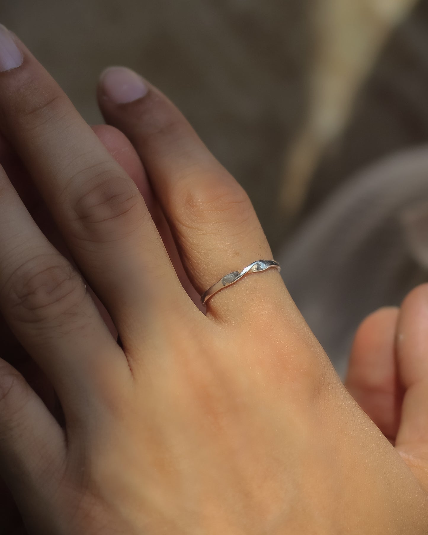 Organic Band Silver Ring