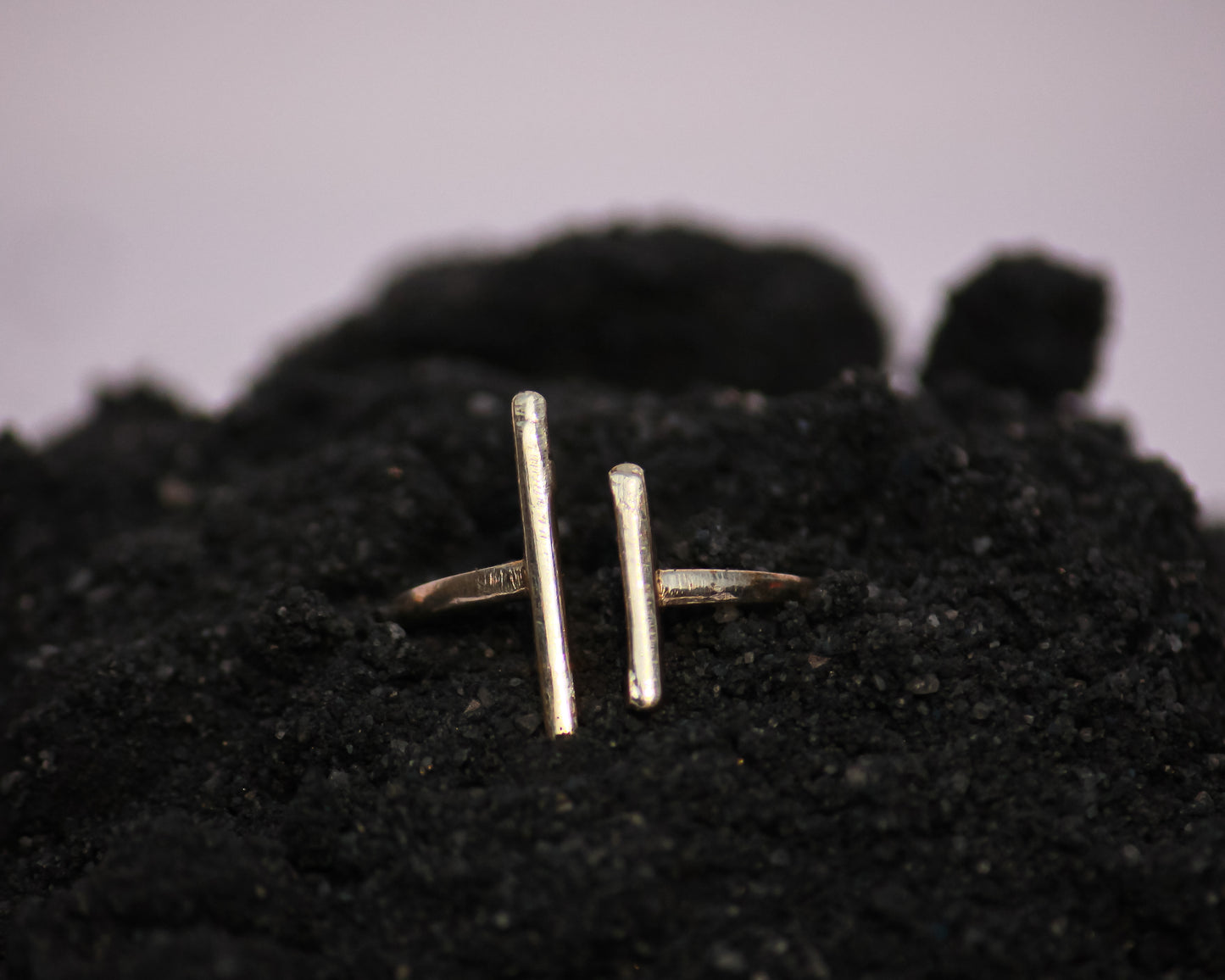 Dual Bar Adjustable Silver Ring