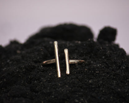 Dual Bar Adjustable Silver Ring