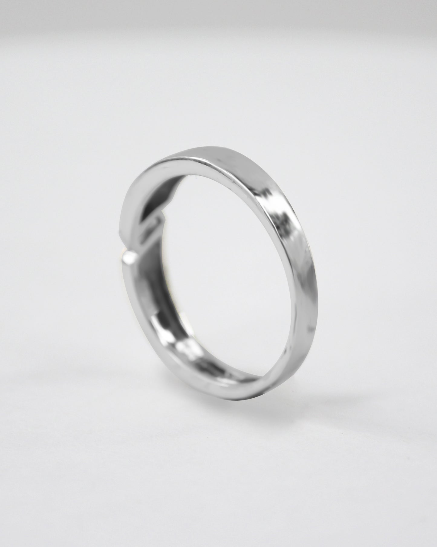 Edge Baguette Silver Ring