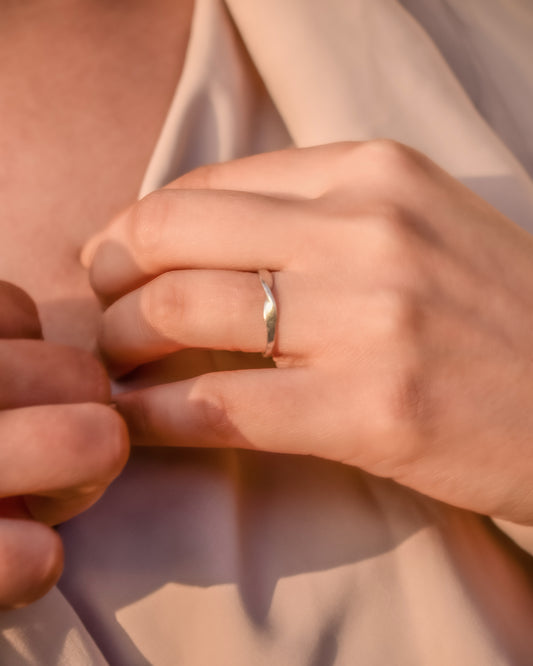 Organic Band Silver Ring