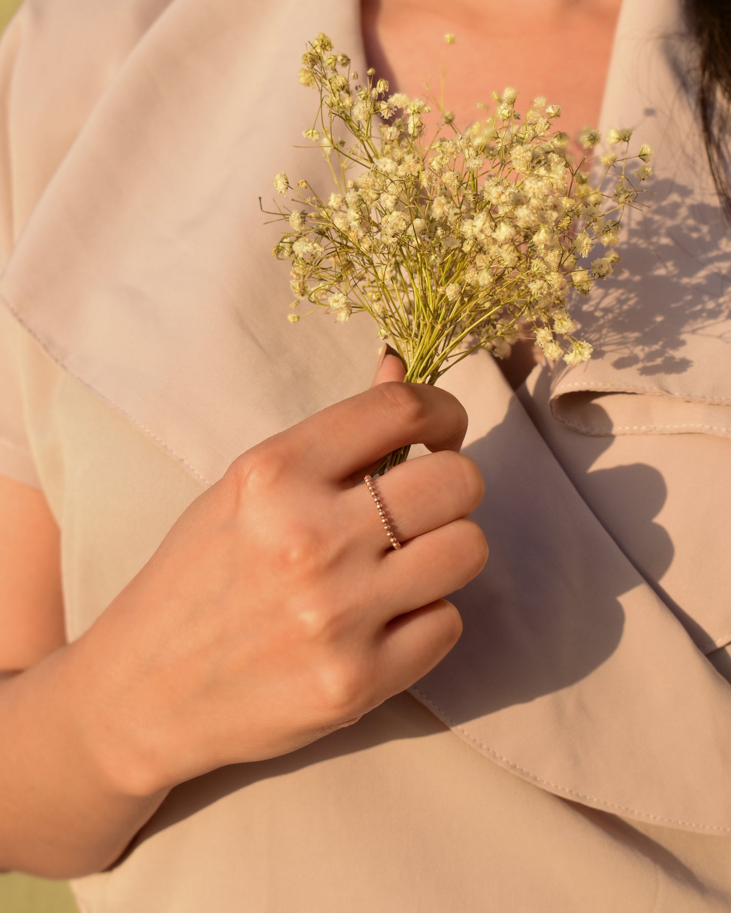 Beads Chain Ring (Rose Gold)