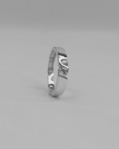 Edge Baguette Silver Ring